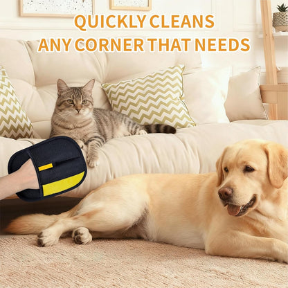 Pet Hair Removal Glove, Pet Hair Gloves for Dogs & Cats | Upgraded Reusable Electrostatic Pet Hair Remover Quickly Collects Loose Fur from Clothes, Couches, Carpets, and Car Seats